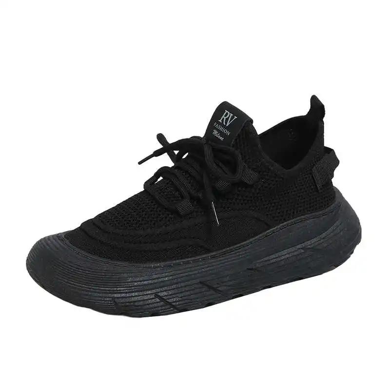 Fashion Chunky Height Increasing Women Shoes Retro Flats Sneakers 44 Size New Products Sports Clearance Womenshoes Teni Best