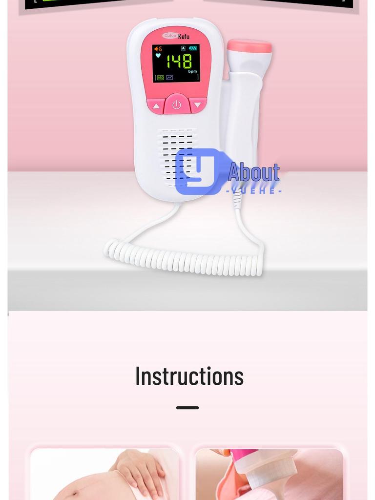Kefu FD-270C Fetal Doppler Monitor for Home Use: Listen to Fetal Heartbeat and Track Movement
