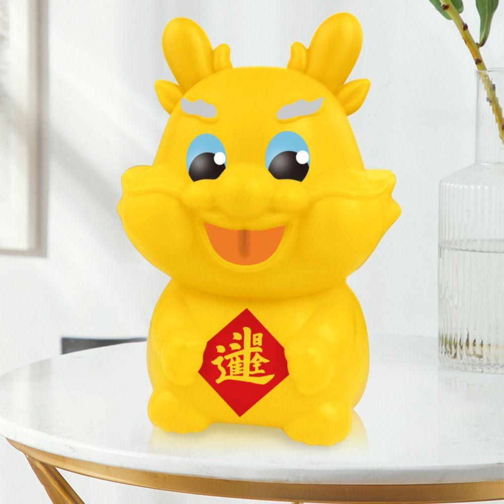 

Cute Dragon Coin Jar DIY Zodiac Dragon Ornament Funny Dragon Piggy Bank Desktop
