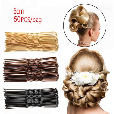 50 Pcs/Bag New Headdress U Shaped Waved Hair Clips Metal Hair Pins Hairstyle Tools