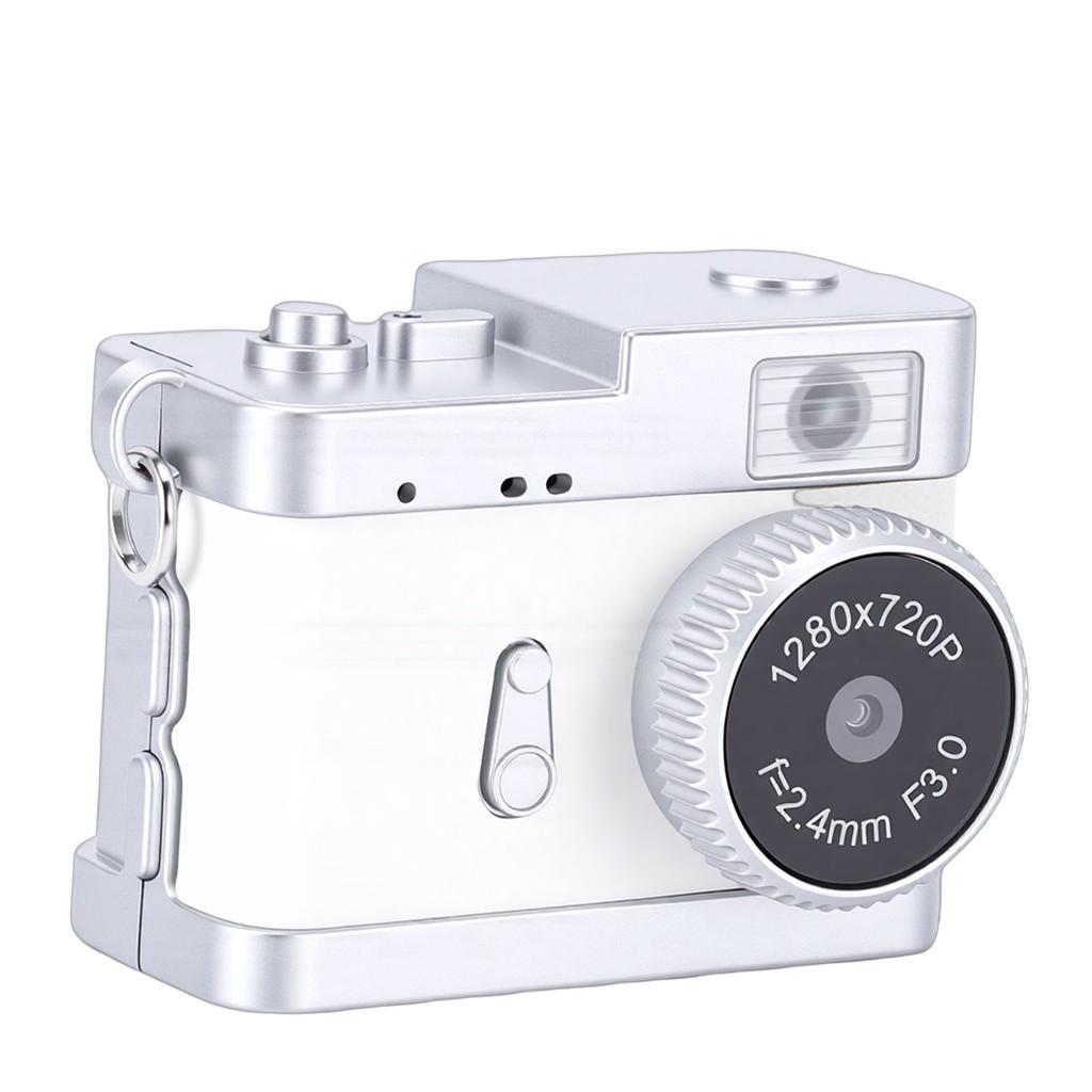 Keychain Camera HD Retro Digital Tiny Portable Pocket Camera CCD Fun Gadget with LED Light 4 Filters for Travel Study