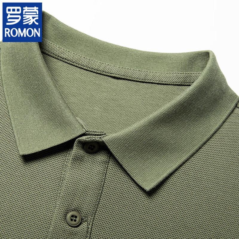 ROMON Men's 2026 Summer Pure Cotton Business Casual Polo Shirt