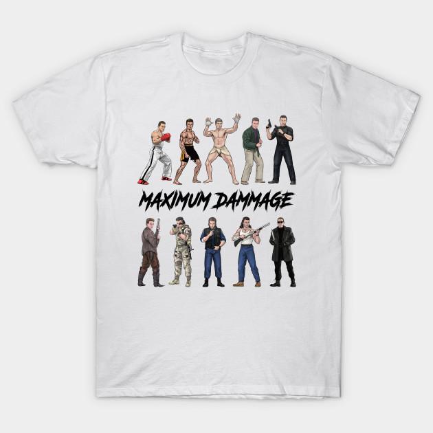 

Men Black Print T-shirt Maximum Dammage No-Cut Transfer Paper Print Cotton Tshirt 4XL белый
