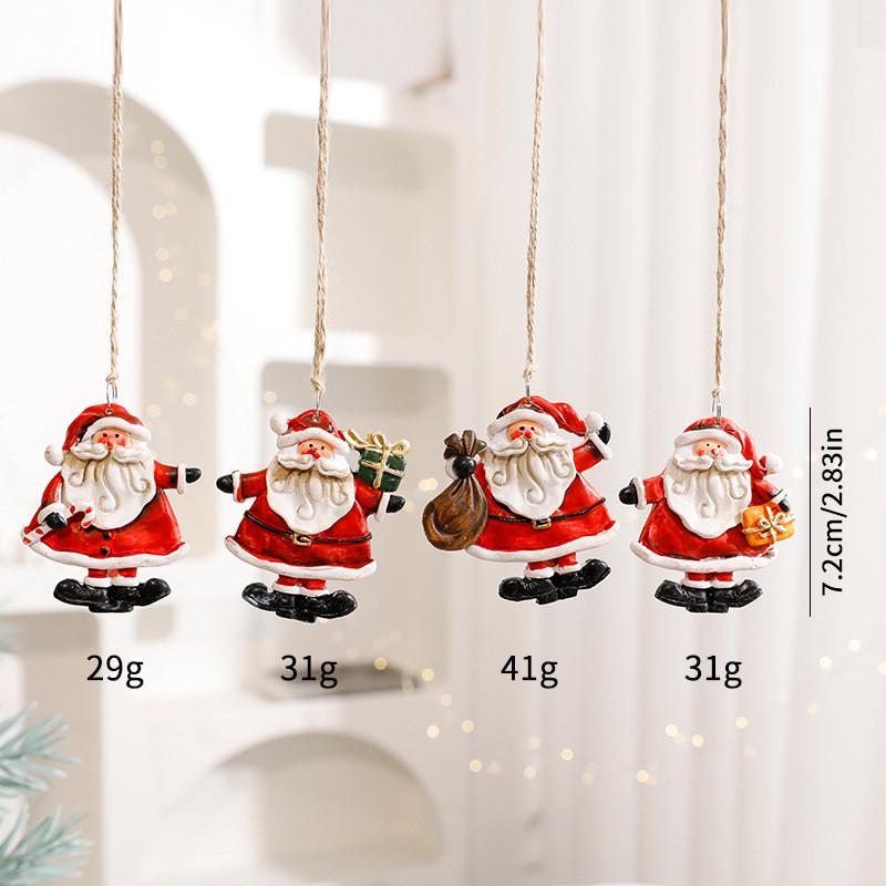Snowman And Santa Christmas Resin Decor Figures Pendant For Holiday Celebration