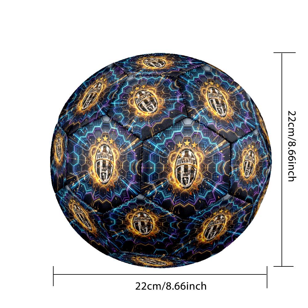 Juventus FC Theme Soccer Ball Size 5 Soccer Ball Soft Touch Professional Training Football for Outdoor Sports