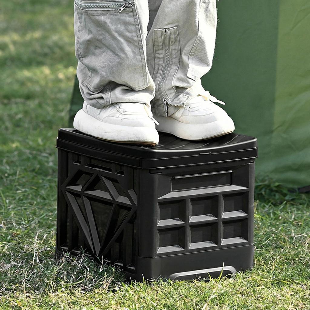 Folding Collapsible Toilet for Adults & Kids Camp Toilet with Lid & Reusable for Camping Travel Outdoor Car RV & Emergency Use