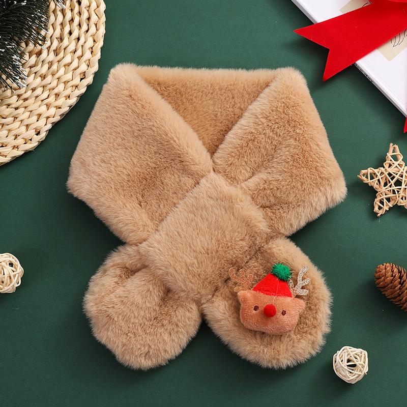 Children Scarf Kids Winter Faux Fur Neckerchief Autumn Boys Girls Warmer Neck Scarf Soft Cartoon Children´S Scarves New 1-13Y