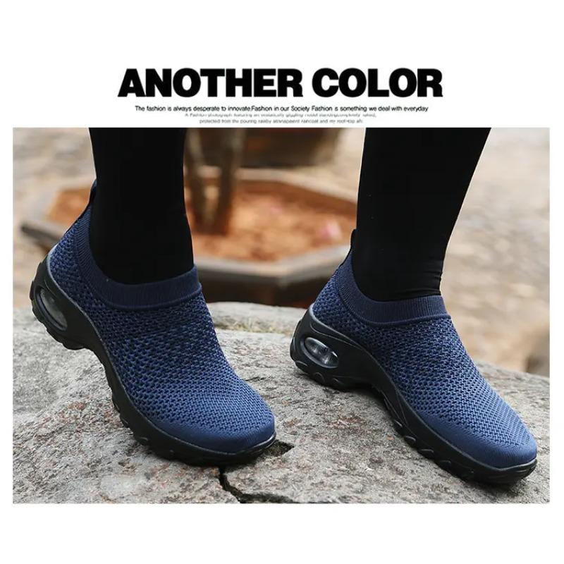 Women's Slip-On Sock Sneakers Breathable Knit Hiking Casual Lightweight Comfortable Shoes
