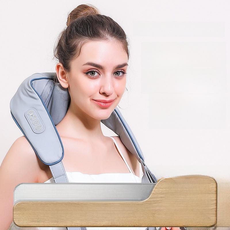 Xale massageador cervical e trapézio portátil recarregável para pressionar e amassar