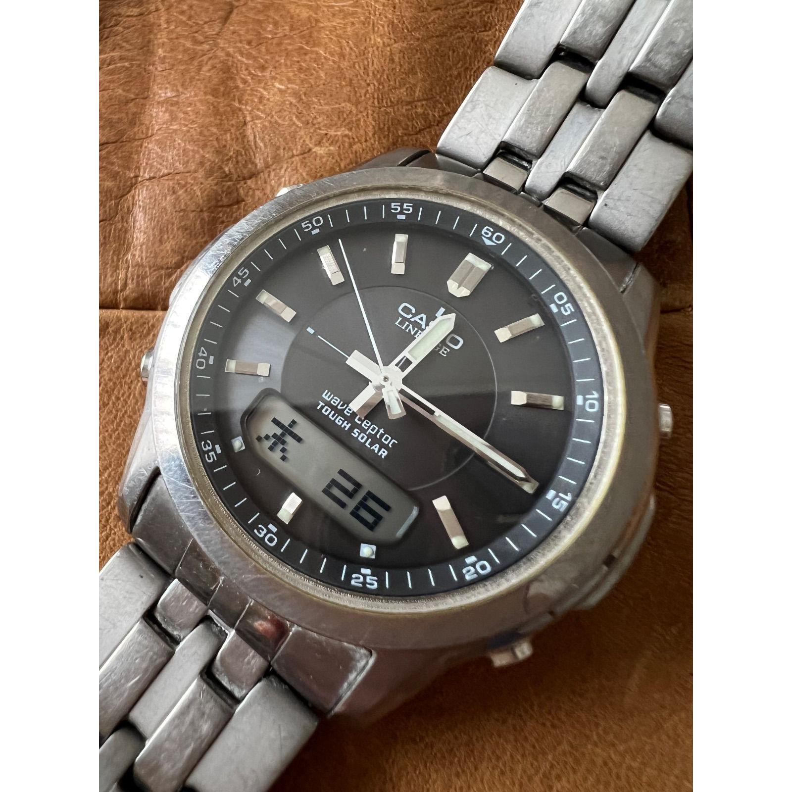 Used Casio  Lineage  Ana-Digi  Radio-controlled solar watch  Titanium  Working item Men s