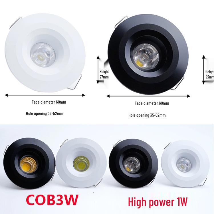 Mini LED Recessed Spotlight for Jewelry/Wine Display, 3cm-4cm Opening, Bullseye/Starry Sky Design