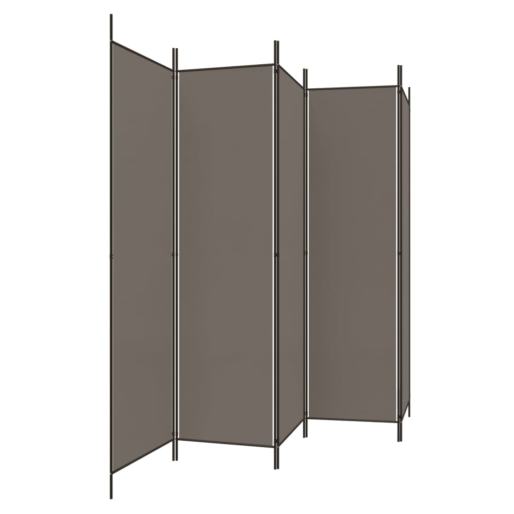 Vidaxl Parawan 5-Panelowy, Antracytowy, 250X200 Cm, Tkanina