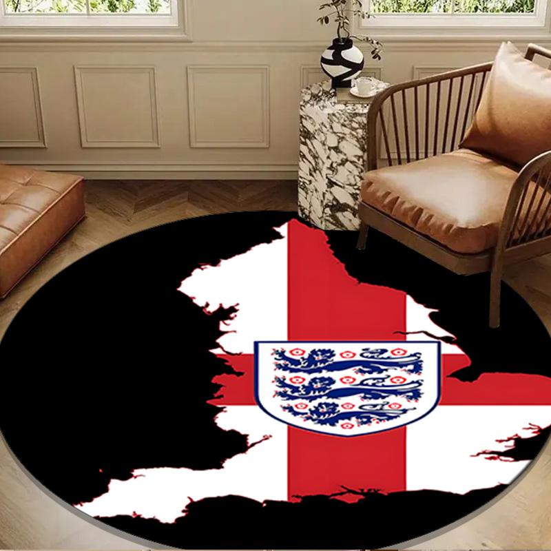EnglFootball Crest Round mat Home Decor, Chair rug For livingroom,Bedroom, doormat home decor Birthday Gift Christmas Gifts