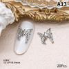 20Pcs Silver Alloy Butterfly Nail Art Bow Charms Accessories Parts For Manicure Doecr Retro Nails Decoration Design Supplies