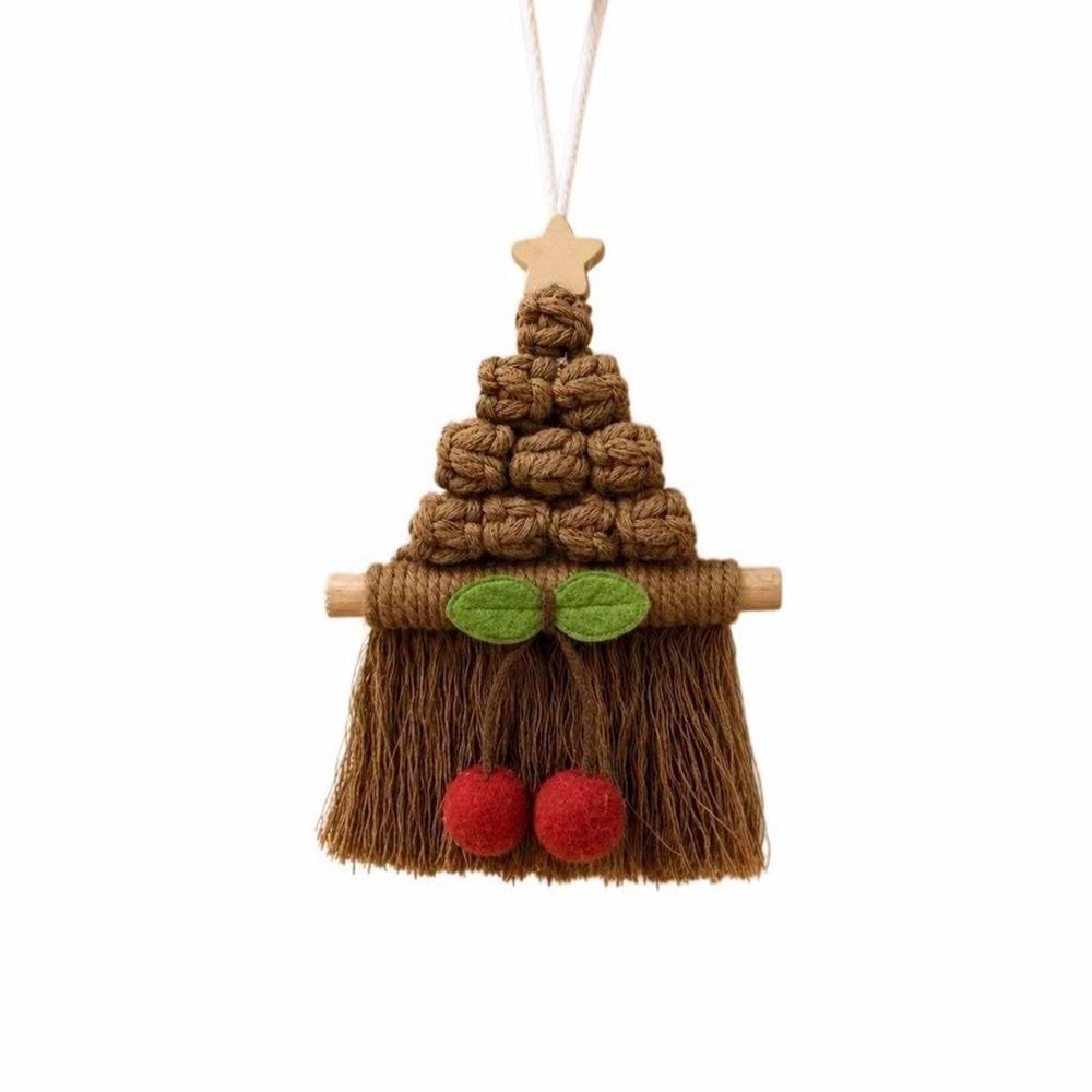 Cotton Xmas Tree Hanging Pendant Hand Woven Christmas Door Hanging Home Christmas Decor