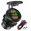 96W Car Charger Power Outlet Socket Dual QC3.0 & Dual PD3.0 USB Socket with Voltmeter 12-24V Waterproof for Car Boat Truck
