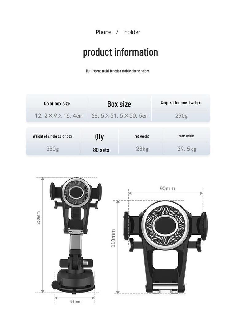 Neuer Handyhalter mit Saugnapf und Kreuzdesign für Autos und LKWs