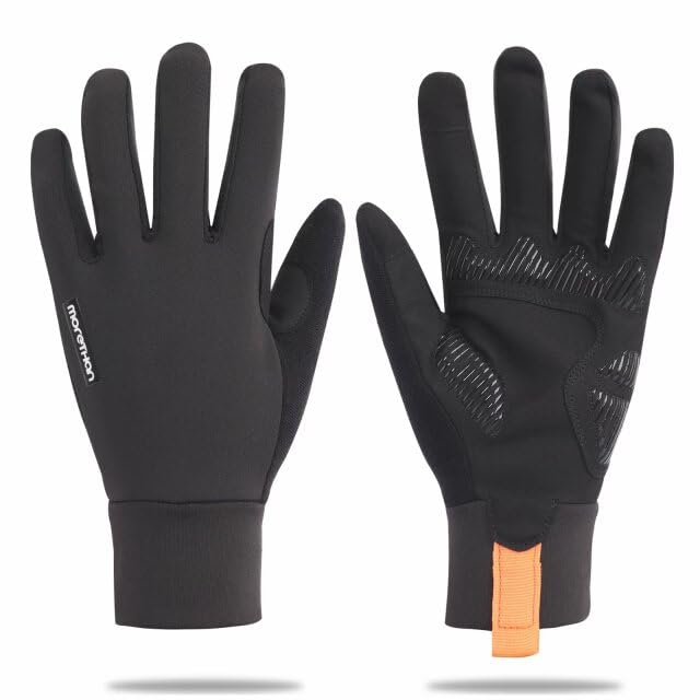 Morethan Cycling Gloves Winter Gloves Touch (XL/Black/Unisex/Fleece-Lined) (Windproof/Warm/Smartphone Pad/Vibration-Dampening Pad/Non-Slip) MT-GVP-010