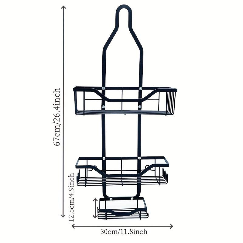 

1 шт. вешалка для душевой насадки для ванной комнаты, органайзер для ванны для аксессуаров для шампуня, 3-х уровневый органайзер для душа чёрный
