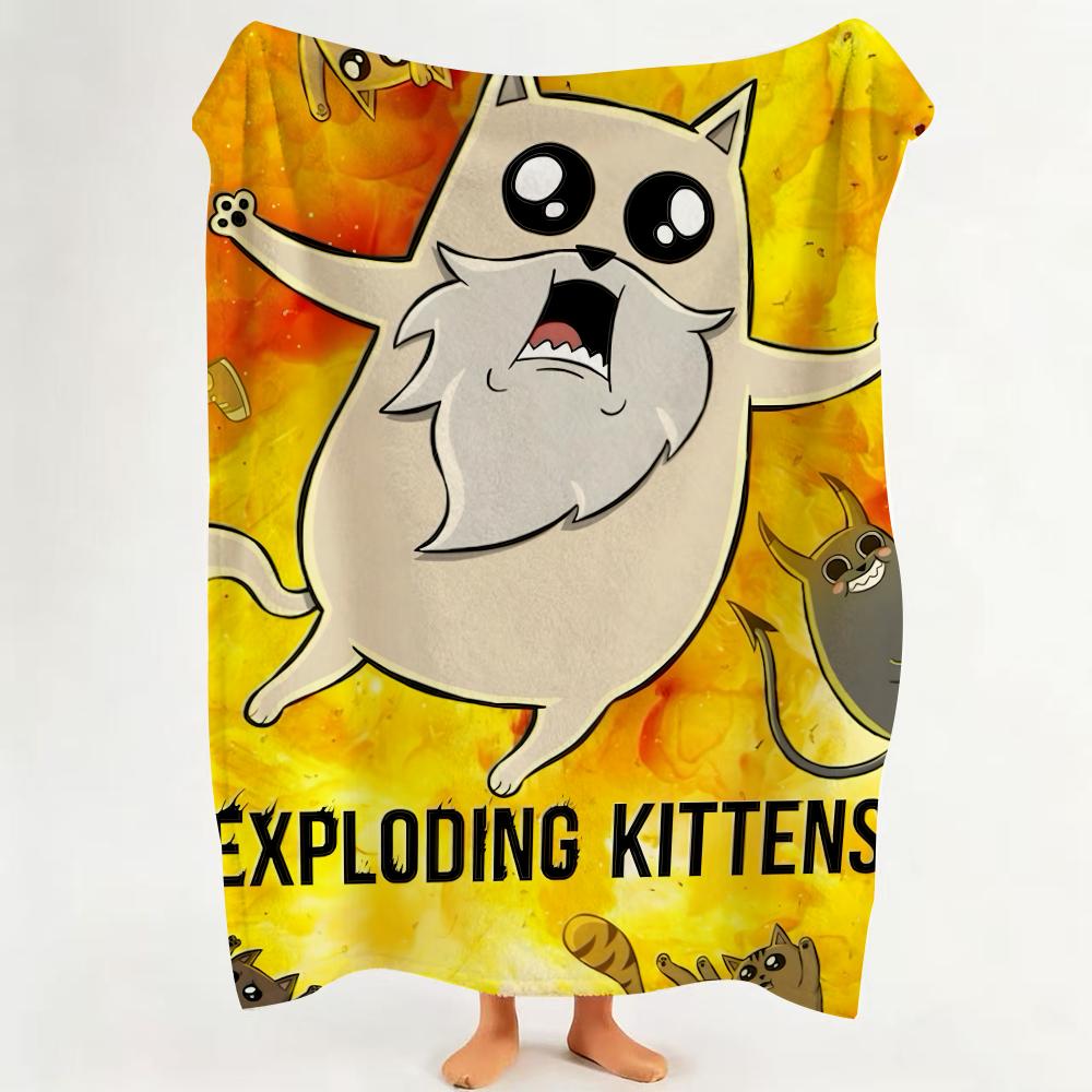 

Game E Exploding K Kittens Throw Flannel Throw Blanket Suitable for Sofa Living Room Bedroom 75cmx90cm