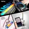 DJ Gitara ze Światłami Wielofunkcyjny Elektryczny Dziecięcy Instrument Muzyczny Bez Strun Składany Połączenie Mobilne Zabawka dla Dzieci Prezenty
