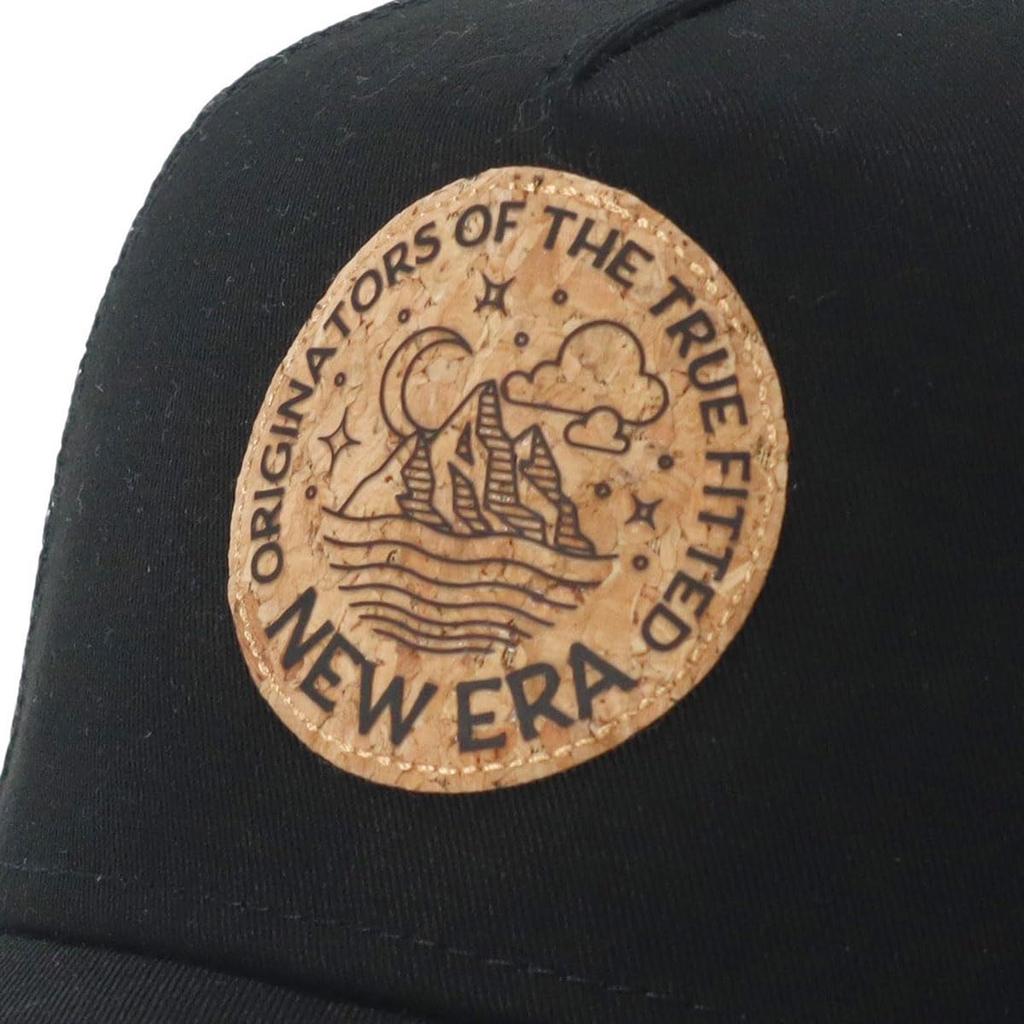 New Era Outdoor Mesh Cap Black FREE OD 940AFTR CIRCLE CORK PATCH BLK 9FORTYA-FRAME