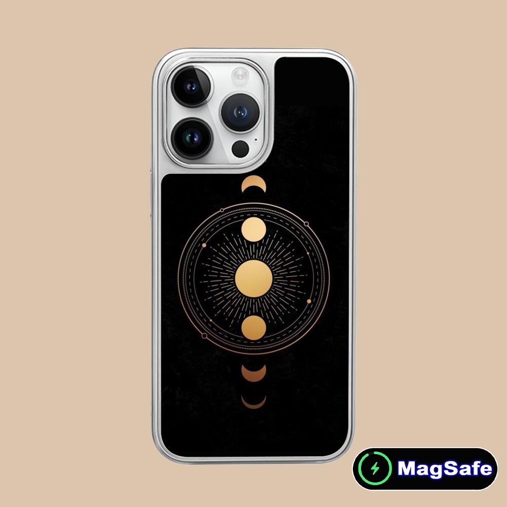 Sun Moon Mobile Cell Phone Case for iPhone 17 16 15 14 13 12 11 Air Pro Max Plus Magsafe Silver Plating Colorful Cover Luxury
