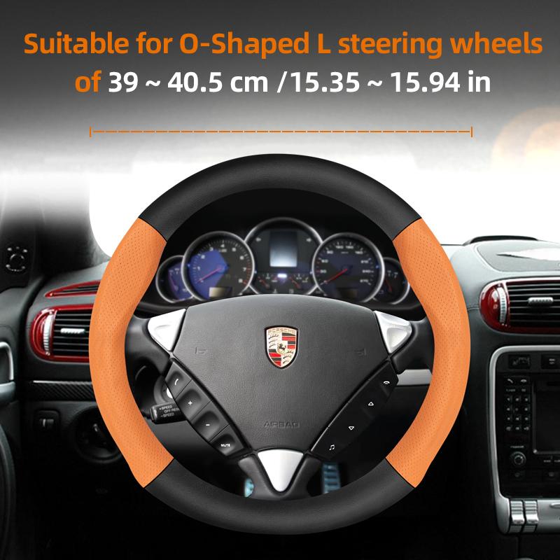 Suitable for Porsche Perforated Leather Matte Carbon Fiber Texture Steering Wheel Cover Cayenne Macan 911 Panamera 718 Taycan
