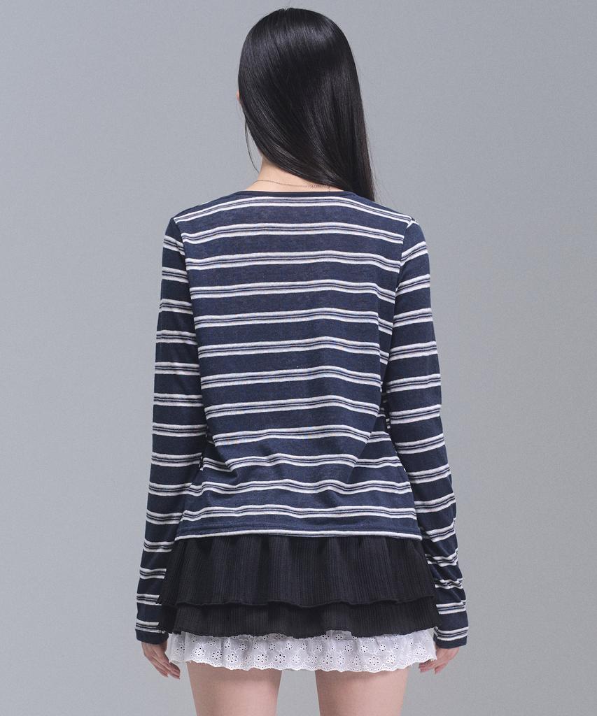 Zeroplanet Kelly Stripe Cardigan Set [Navy]