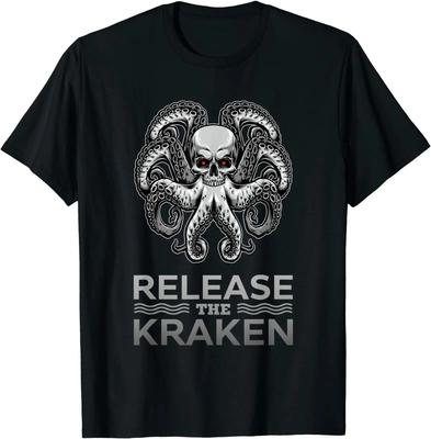 Ancient Greek Mythology Release The Kraken Skull Style Gift TShirt Summer Cotton Short Sleeve ONeck Mens T Shirt New S3XL
