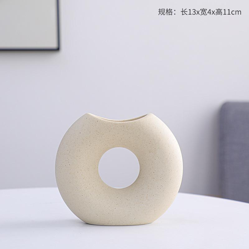 Special-shaped Art Vase Ornaments Creative Ceramic Living Room Flower Arrangements Home Entrance Soft Decoration Ornaments Sale