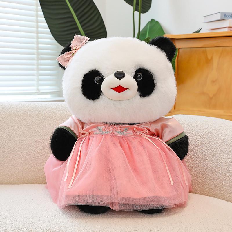 Adorable Large Panda Plush Toy With Chinese Style Hanfu Design For Birthday Gifts And Cuddling Comfort