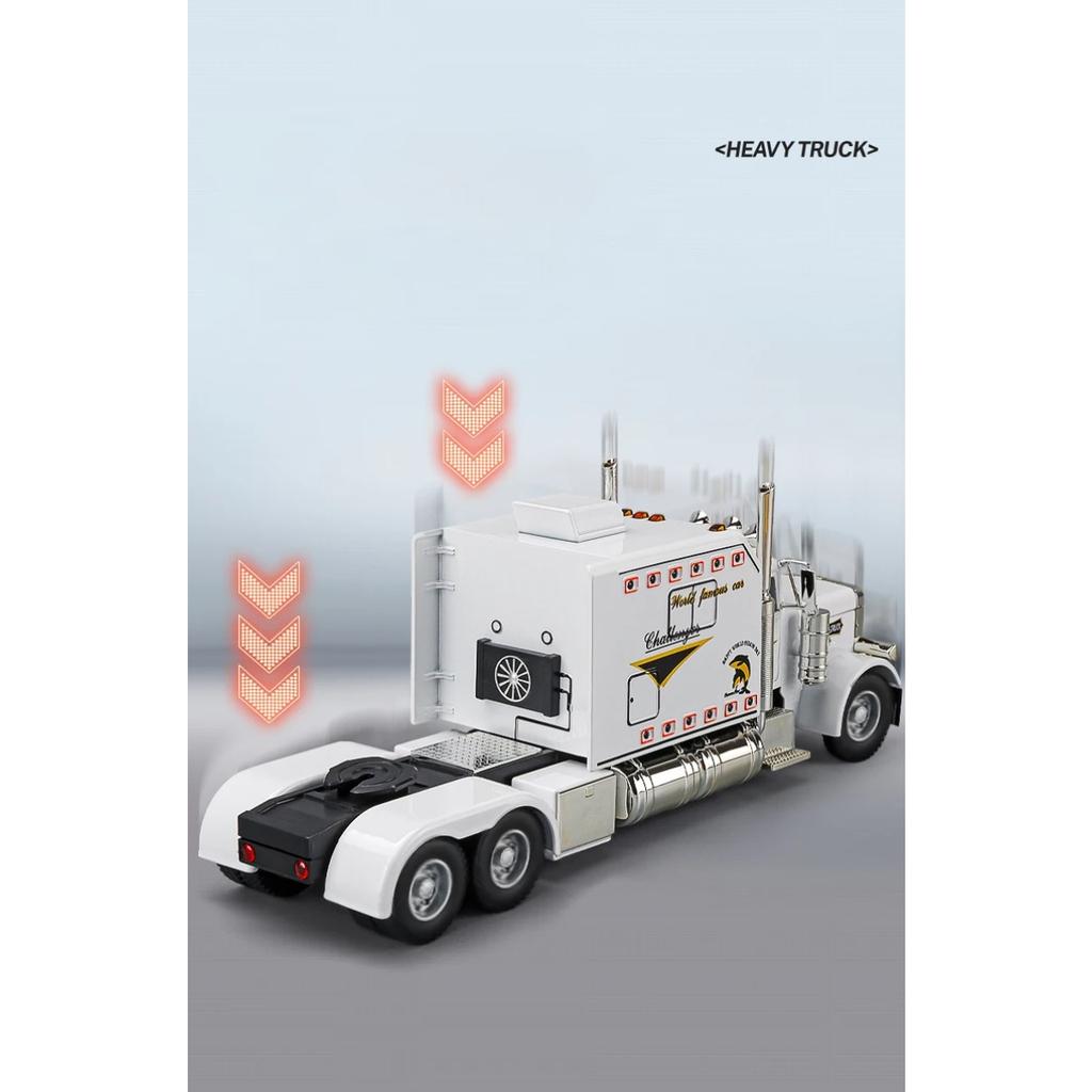 1/24 Peterbilt 389 Tractors Truck Alloy Toy Car Model Wheel Steering Sound and Light Children's Toy Collectibles Birthday Gift