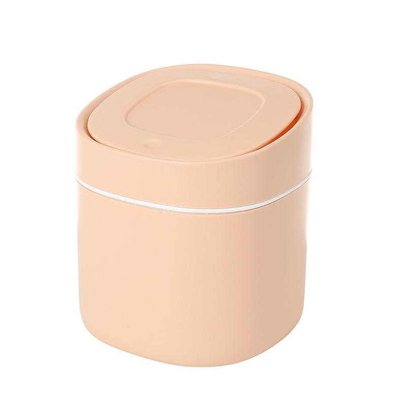 Popular Mini Desktop Trash Can with Pop-Up Lid for Bedside Table