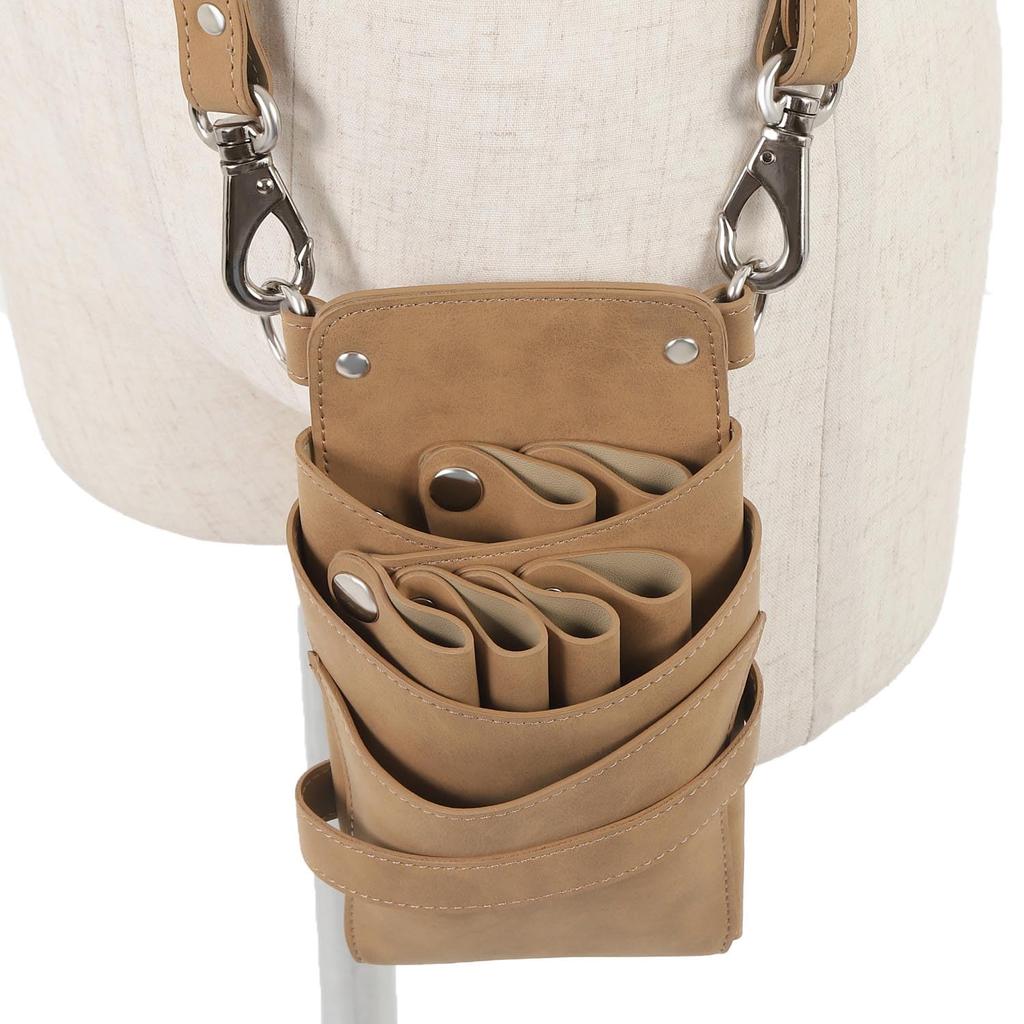 DEEDS PRODUCT Sienna Khaki Scissor Holds for and Trimmers S-381 Case, 4-6 Scissors, Hairdressers, Barbers,