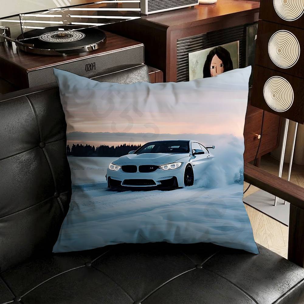 Car and Motorcycle Pillow Case Pillow Case Living Room Sofa Cushion Cover Suitable For Home Bedroom Room Decoration