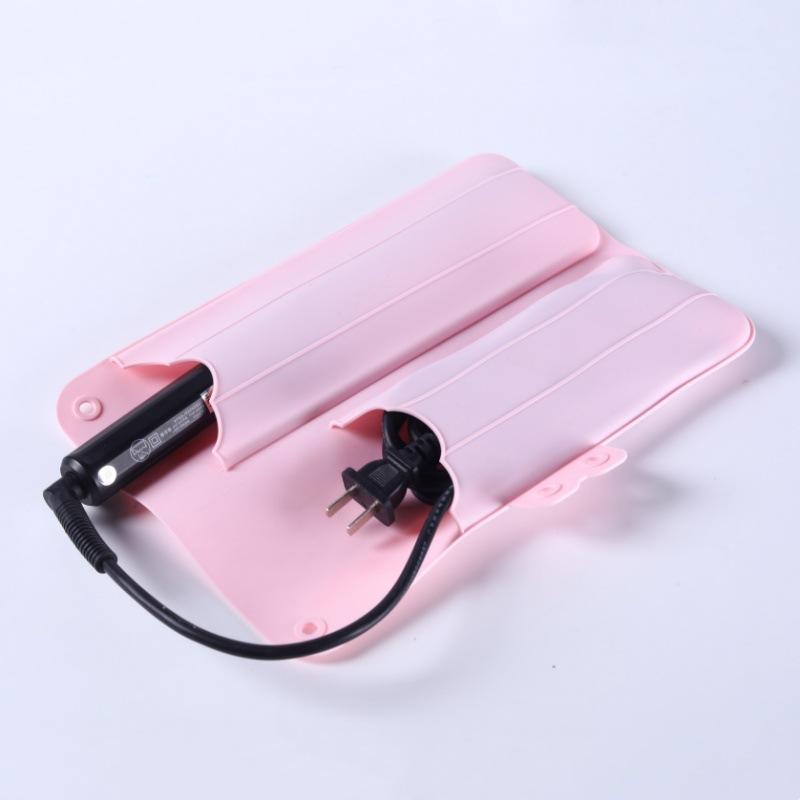 Lockeneisen Silikonmatten Lockeneisen Aufbewahrungstasche Glätteisen Flacheisen Beutel Haarstyling Werkzeugtasche Tragbares Haarwerkzeug