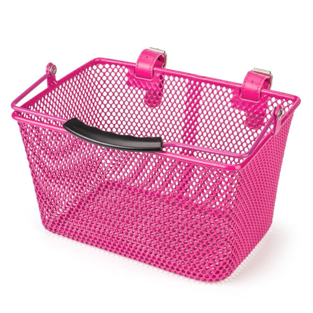 24.5*18*14cm Kids Bike Front Basket Iron Construction Children s Bicycle Basket Accessories розовый