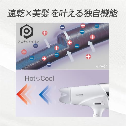 Tescom TID3500 K Hair Dryer, Protect Ion, Foldable, High Airflow, Fast Drying, Cold and Hot Air, Easy-Drain Plug, Black