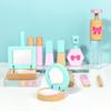 New Children's Wooden Simulation Girl Makeup Cosmetic Bag Princess Playing House Makeup Fun Set Toys