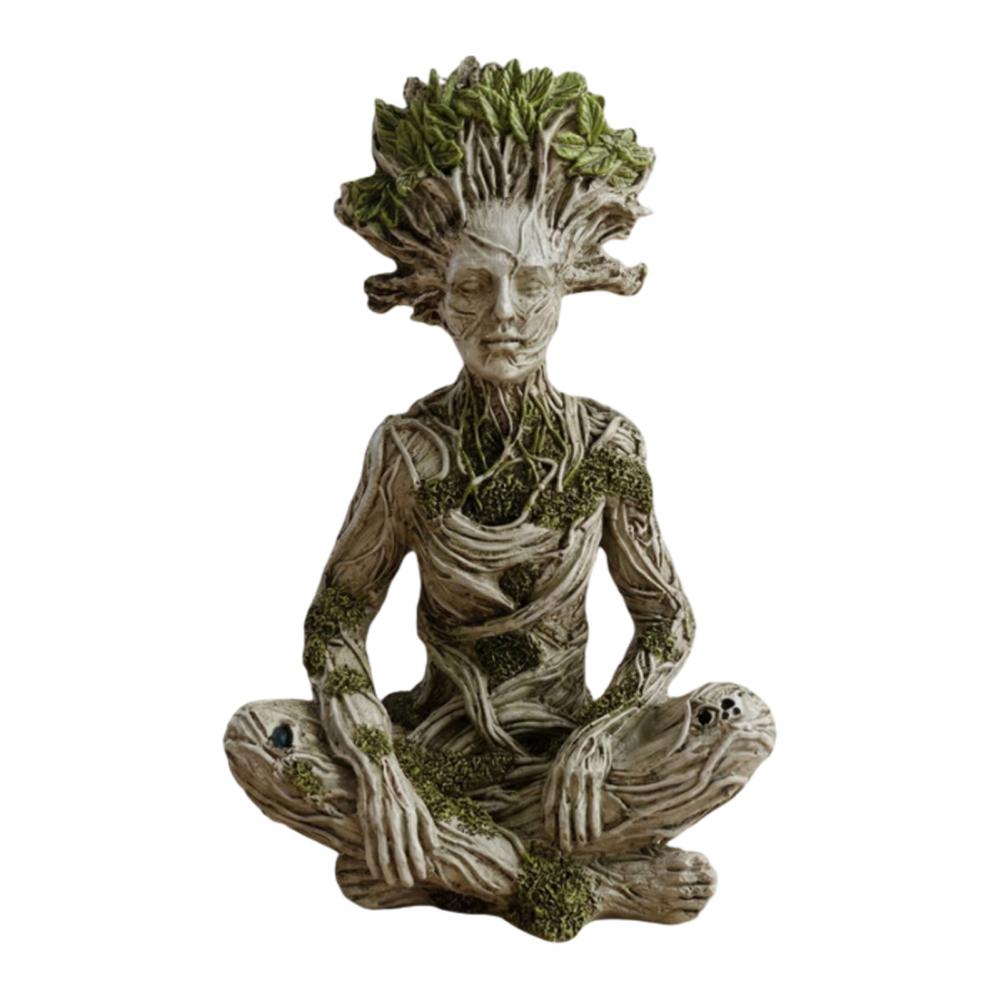 Resin Figurine Tree Woman Figurine Resin Statue Yoga Zen Pose Ornament Creature Home Office Decor Living Room Decor Statue