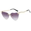 Frameless Cat's Eye Ladies Fashion Sunglasses Personalized Snake Leg Design Babes Suitable Street Party Accessories