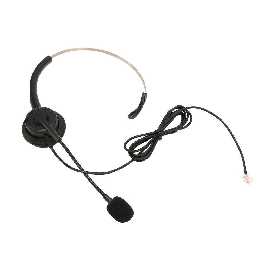 Telephone Headset Single Ear Professional Noise Canceling Adjustable Wired Phone Headset for Call Center Customer