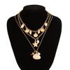 3pcs Bohemian Shell Starfish Pendant Necklace Ocean Series Multi-layered Alloy Pearl Clavicle Chain Necklaces for Women Summer Fashion Jewelry