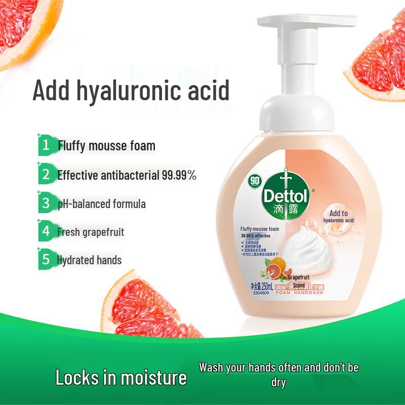 Dettol Foaming Antibacterial Hand Wash, Grapefruit Scent