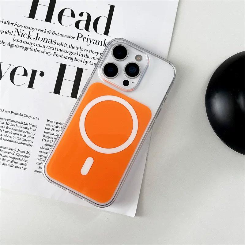 Fashion Clear Magnetic Phone Case For 17 16 15 14 13 Pro/Pro Max Compatible with MagSafe Charging HD Transparent Cover