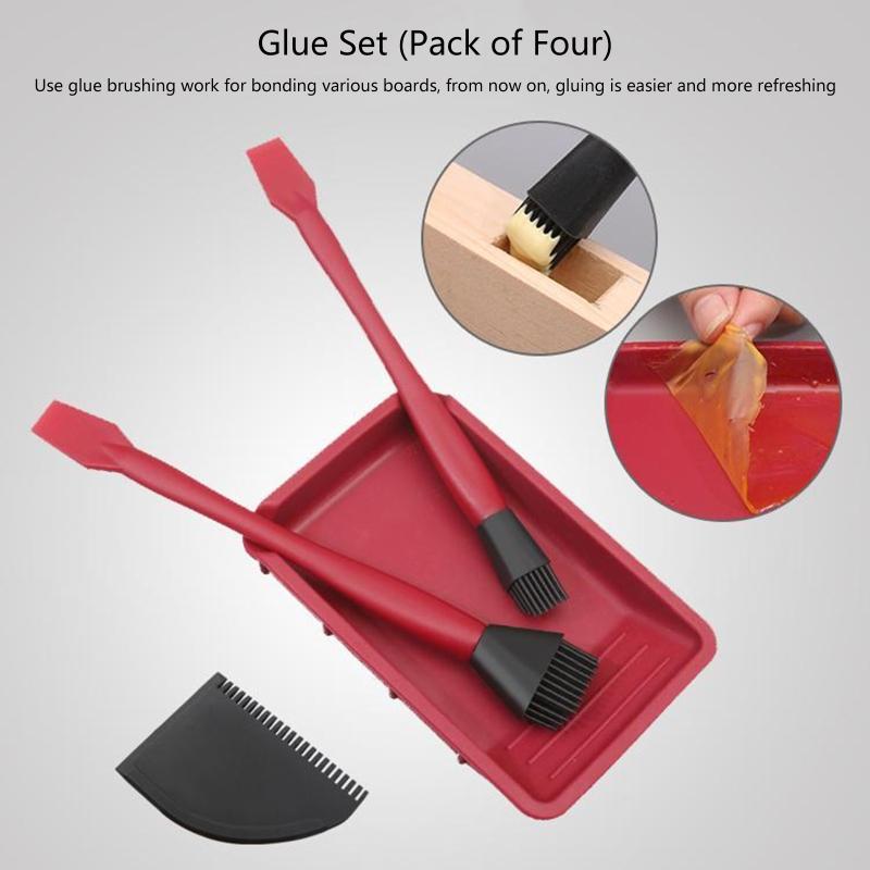 4 Pieces Woodworking Arts Crafts and Glue Spreader Applicator Set 1 Tray 1 Comb for Wodworking Arts Crafts Around The
