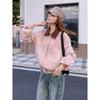 Korean-Style Pink Suede Short Jacket for Women - 2025 Autumn, Hollow Design, Age-Defying, Petite Fit, Fashion-Forward.