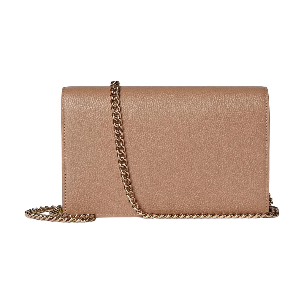 Gucci GG Marmont Gold Tone Accessory Metal Chain Strap Leather Shoulder Crossbody Wallet Women Wallet Beige Bright-Green 497985-AAE5F-2843