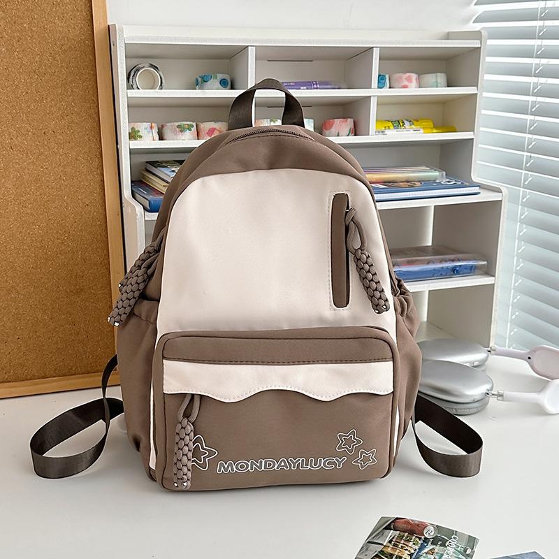 High-value schoolbag for girls, junior high school students, large-capacity backpack, dopamine soft girl travel backpack